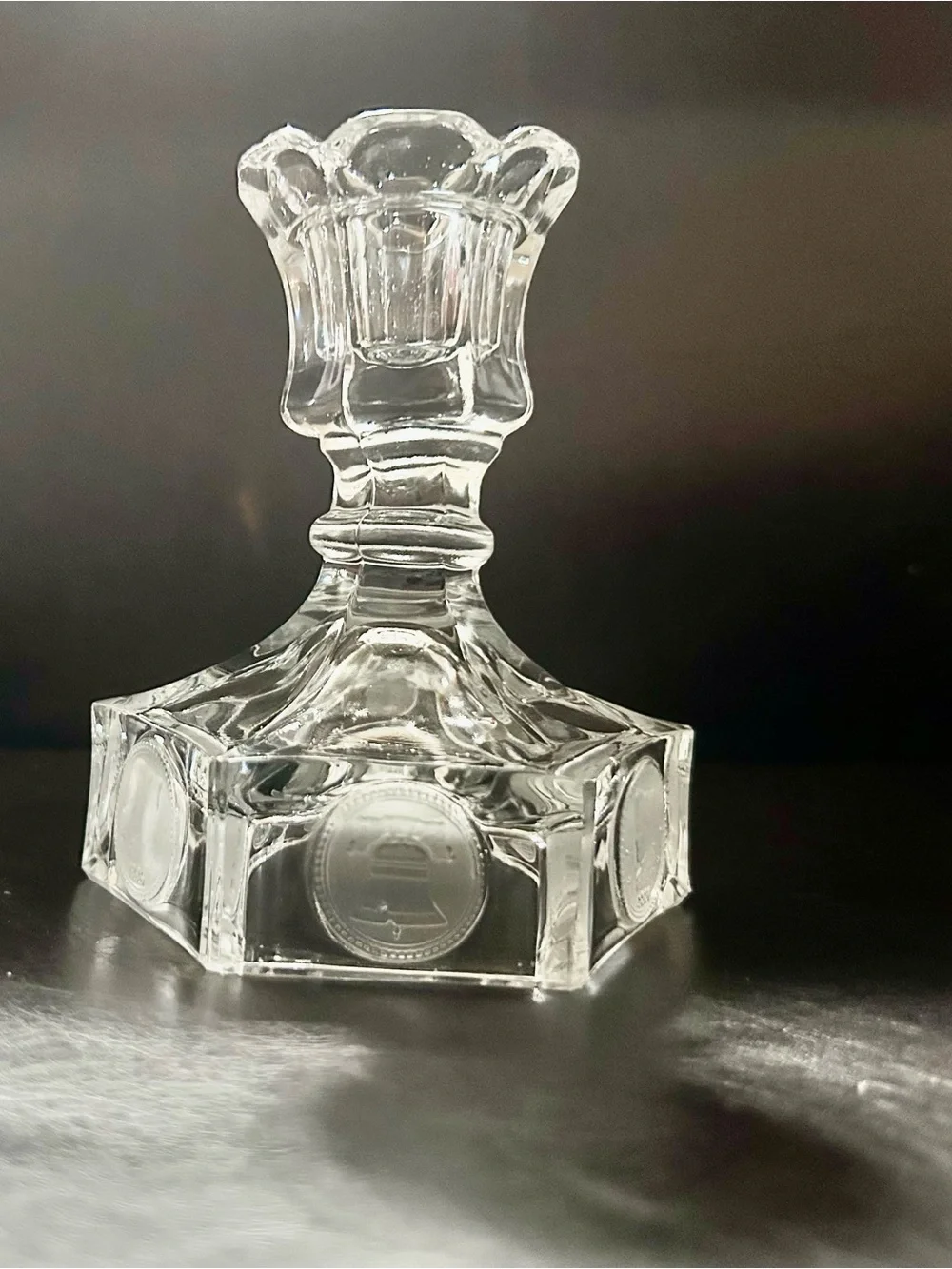 Fostoria multifunctional Glass COIN Line 1372 Clear Candle holder
